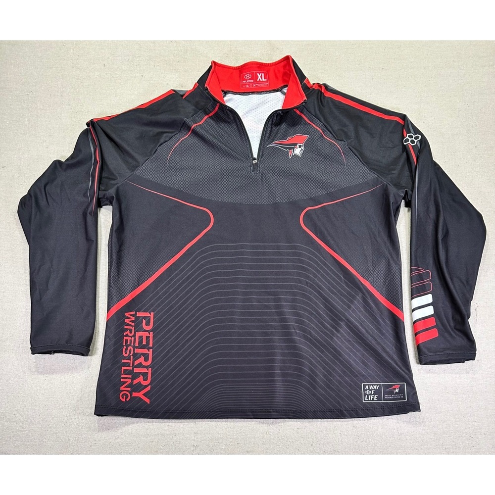 RUDIS Men's XL 1/4 Zip Performance Shirt Wrestling PERRY Long‎ Sleeve